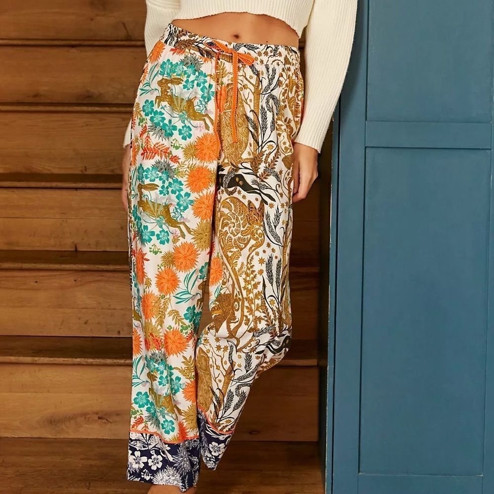Anthropologie XXS Cally Conway Flannel Sleep Pants in Combo Ivory